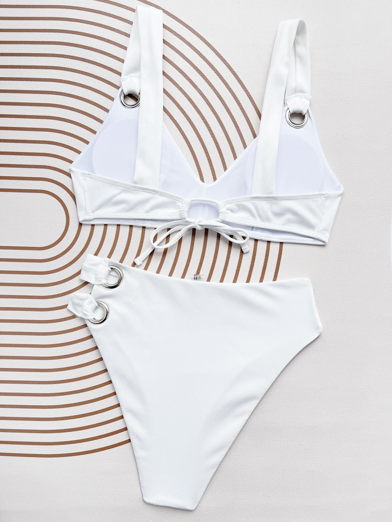 Bikini Solid Color Split Small Sunken Stripe Swimsuit Bella Mia