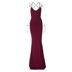 Women Clothing Winter Sexy Backless Lace up Fold Dress Bella Mia