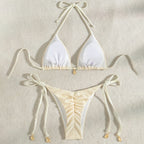 Solid Color Tied Bikini Split Swimsuit Women Beach Spring Swimsuit Bikini Bella Mia