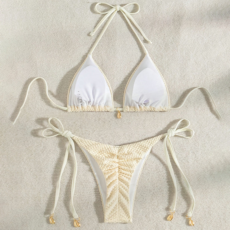 Solid Color Tied Bikini Split Swimsuit Women Beach Spring Swimsuit Bikini Bella Mia
