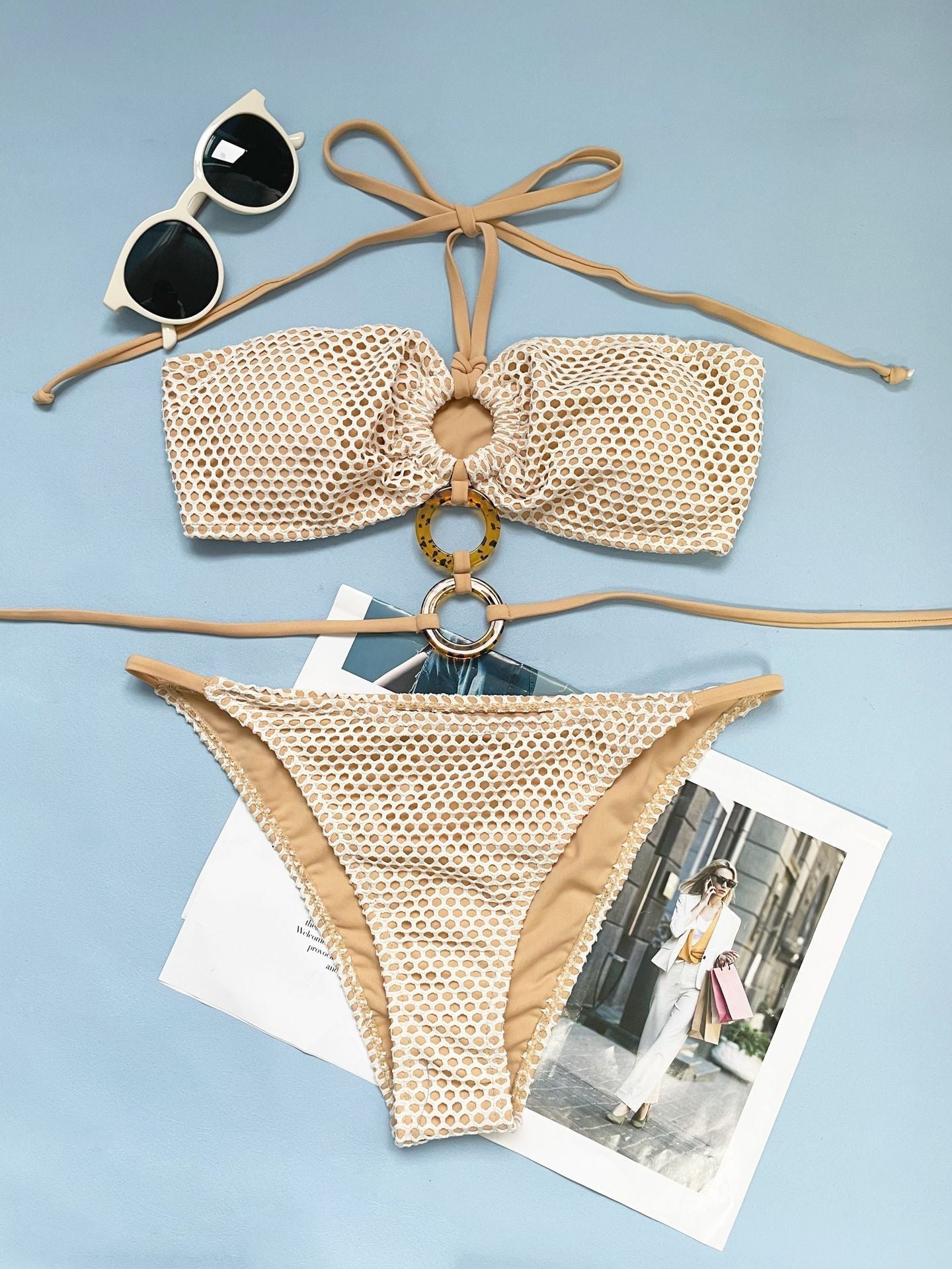 Bikini Swimwear Halter Lace Up Sexy Tight Backless Split Swimsuit Women Bikini Bella Mia