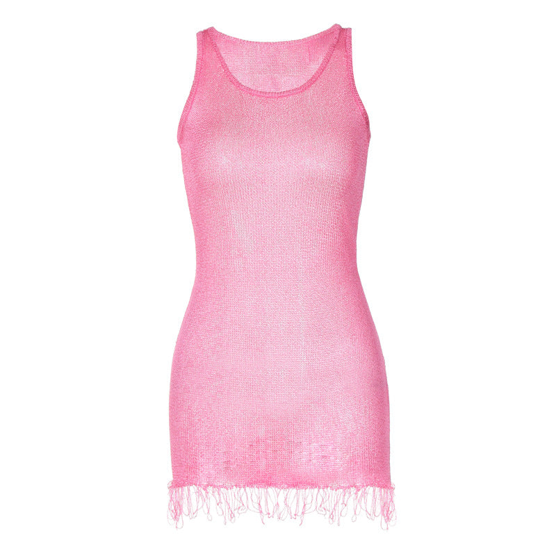 Women Clothing Summer Sexy round Neck Sleeveless Sheath Dress Bella Mia