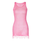 Women Clothing Summer Sexy round Neck Sleeveless Sheath Dress Bella Mia