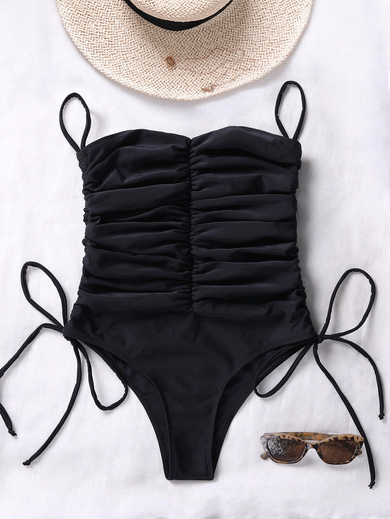 European and American Foreign Trade Slimming Strap Showing Chest Pad Solid Tube Top One-Piece Swimsuit Women's Temperament Beach Sexy Swimming Suit LUXLIFE BRANDS