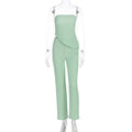 Summer Women Clothing Sexy off the Shoulder Tube Top Beveled Top Slim Trousers Two Piece Sets Bella Mia