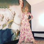 Women Clothing Print Large Swing Dress Slit Fashionable Maxi Dress Beach Dress Bella Mia