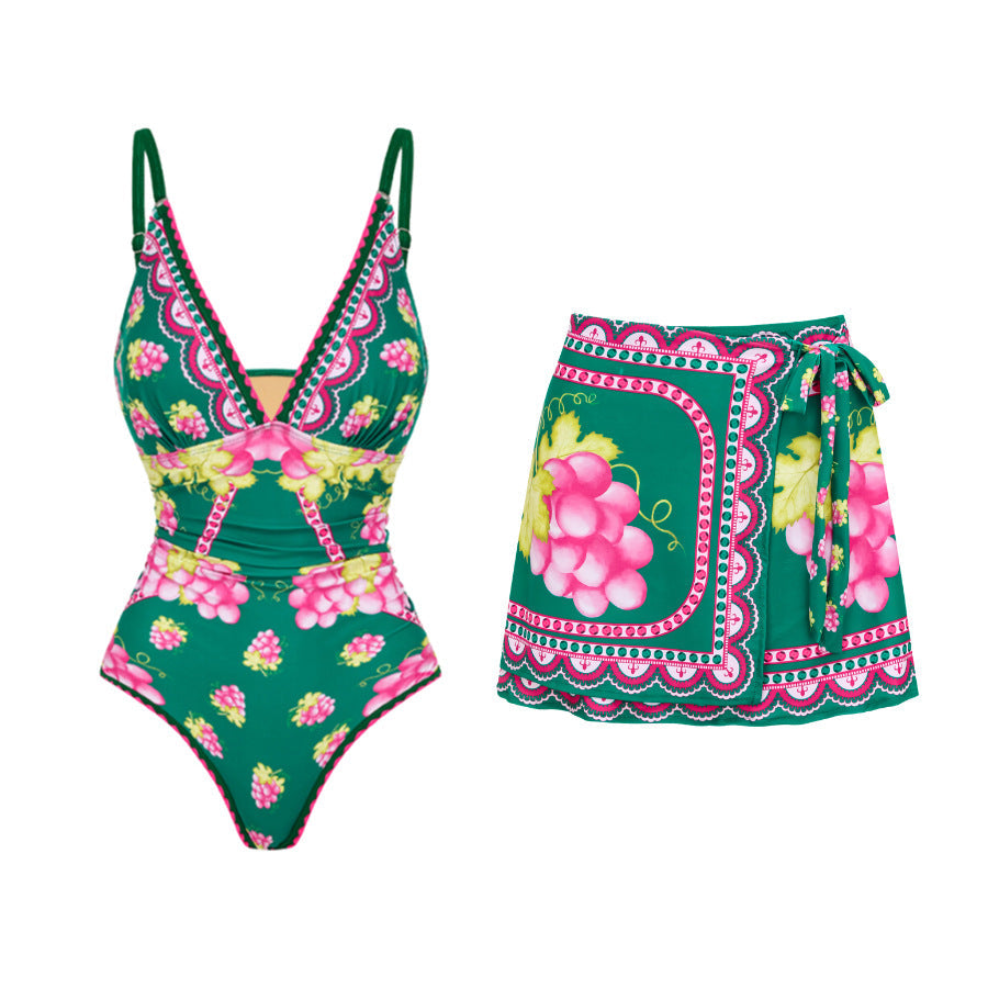 Ruffled One Piece Swimsuit Vacation Women Bella Mia
