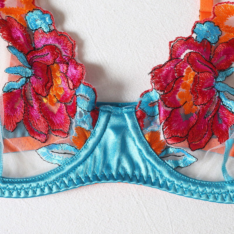 Sexy Embroidery Printed Garter Sexy Suit Bella Mia