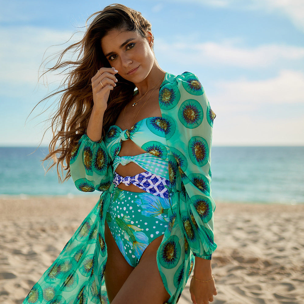 One Piece Swimsuit Women Two Piece Tube Top Hollow Out Cutout out Swimsuit Bella Mia