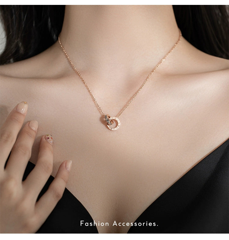 Fashion Ring Buckle Titanium Steel No Fading Girls Necklace Luxlife Brands