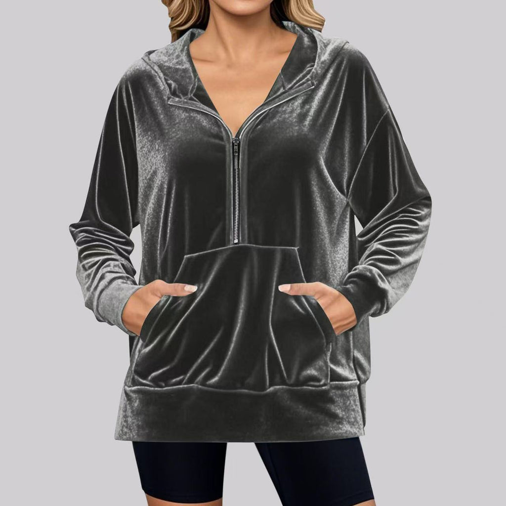Autumn Winter Casual Loose Comfortable Velvet Elegant Long Sleeve Easy Matching Coat Women Bella Mia