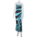 Summer High Grade Women Clothing Swing Collar Sling Waist Tight High Slit Printing Dress Bella Mia
