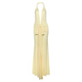 Women Autumn Winter Women Sexy Backless Halter Deep V Plunge neck Solid Color Split Dress Women Bella Mia