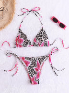 Bikini Printing Smocking Leopard Print Triangle Cup Sexy Split Bikini Swimsuit for Women Bella Mia