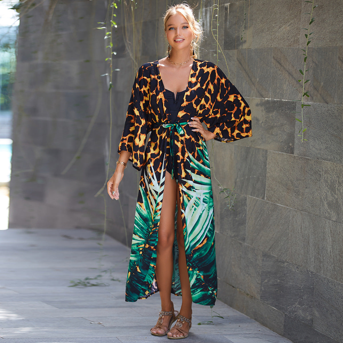Rayon Belt Beach Cover up Sun Protective Blouse Sun Protection Cardigan Women Swimsuit Bikini Cover up Bella Mia