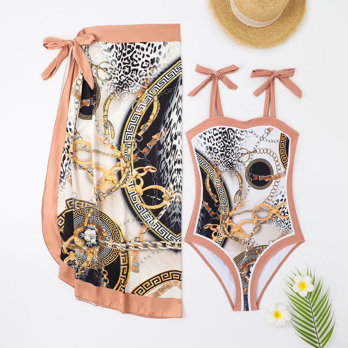 Two Piece Set Swimsuit Multi Color Printed Mesh Maxi Dress Conservative Women Swimsuit Bella Mia