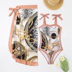 Two Piece Set Swimsuit Multi Color Printed Mesh Maxi Dress Conservative Women Swimsuit Bella Mia