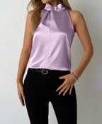 Women Clothing Spring Summer Satin Vest Spring Summer V neck Casual Spaghetti Strap Camisole Top Bella Mia