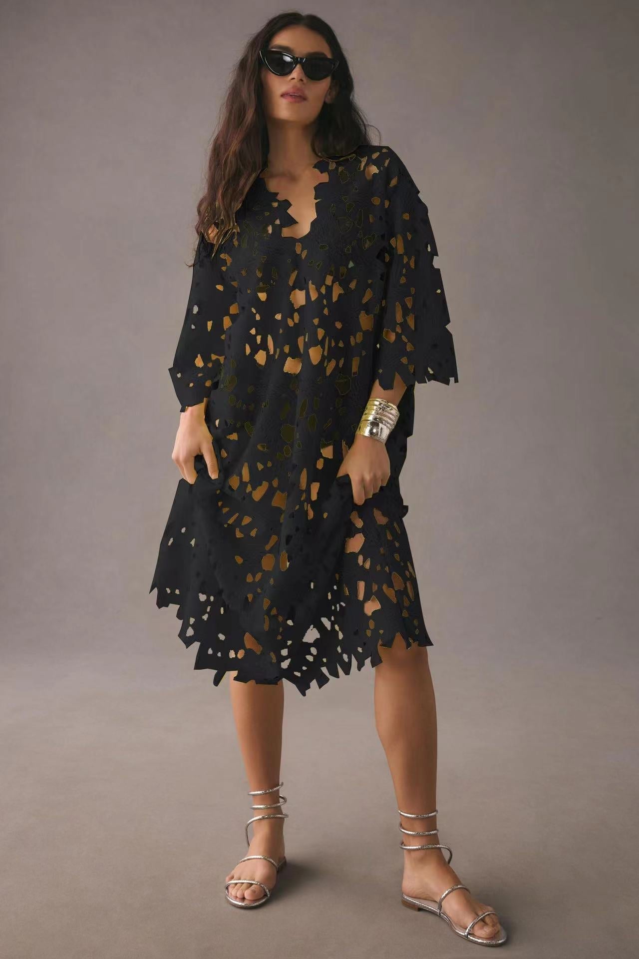 Casual Loose Beach Vacation Blouse Lace Shirt Bella Mia