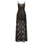 Women Clothing See through Lace Split Pleated Sling Elegant Dress Holiday Sheath Dress Bella Mia