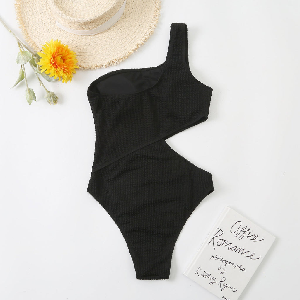 Swimsuit Wrinkle Champray Sexy Siamese One Shoulder Bikini Swimsuit Women Bikini Bella Mia