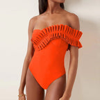 Solid Color Sexy One Piece Swimsuit Women Vacation Beach Swimsuit Bella Mia