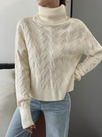 Women Clothing Autumn Winter Casual Solid Color Wool Long Sleeve Sweaters Bella Mia