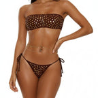 Metal Dot Tube Top Sexy Split Banded Bikini Swimsuit Bella Mia