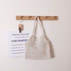 Hollow Out Cutout Portable Cotton Woven Bag Casual Straw Bag Holiday Beach Bag All Match Women Bag Bella Mia