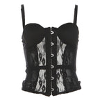 Autumn Winter Women Sexy Lace Stitching See through Slim Fit Figure Flattering Camisole Bella Mia