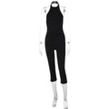 Women Clothing Summer Solid Color Sleeveless Halter Backless Sexy Slim Fit Bodysuit Bella Mia