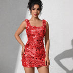 Women Clothing Nightclub Dress Sexy Slim Fit Sequined Dress Short Dress Bella Mia