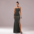 Women Clothing Chest Wrapped off Neck Slim Fit Sheath Cocktail Fishtail Evening Dress Bella Mia