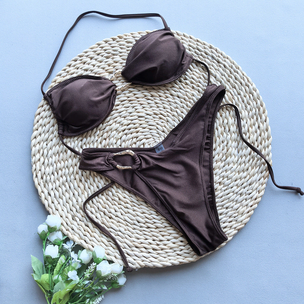 Bikini Sexy Bikini Solid Color Split Women Swimsuit Women Bella Mia