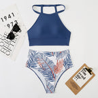 Sexy Women Split High Waist Pockets Bikini Bikini Printing Multicolor Swimsuit Bella Mia