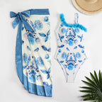 Bikini Conservative Swimwear Bohemian One Piece Printed Swimsuit Women Bella Mia