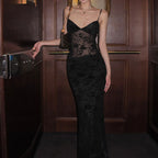 Spring Summer Women Mesh Sexy See through V neck Backless Slim Fit Sling Dress Bella Mia