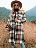 Autumn Winter Women Plaid Trench Coat Bella Mia