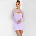 Sexy Pure Design Long Sleeve Elegant Slim Hip Women Dress Bella Mia