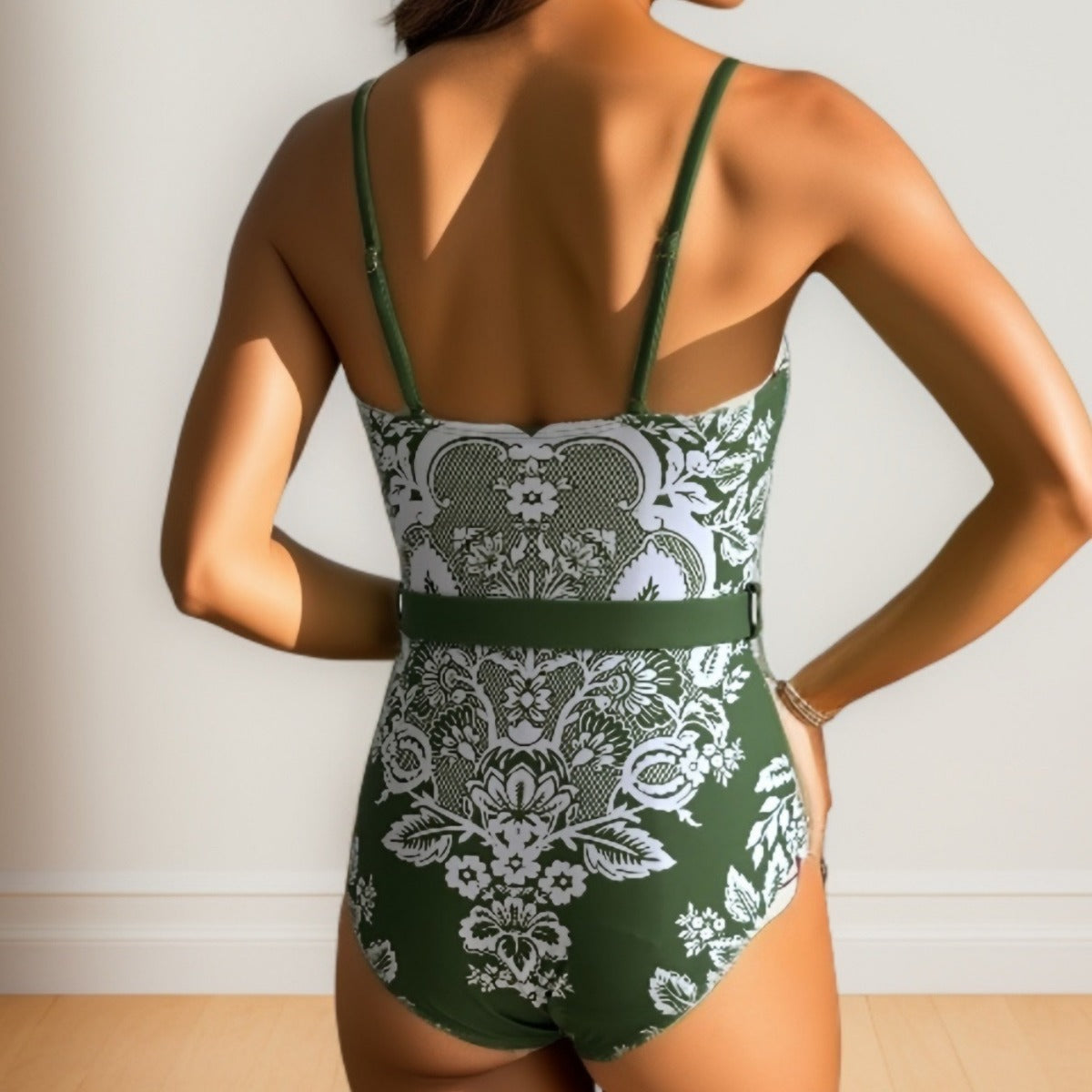 Push Up Belly Covering Sexy High Waist Bikini Split Swimsuit Set Chiffon Dress Bella Mia