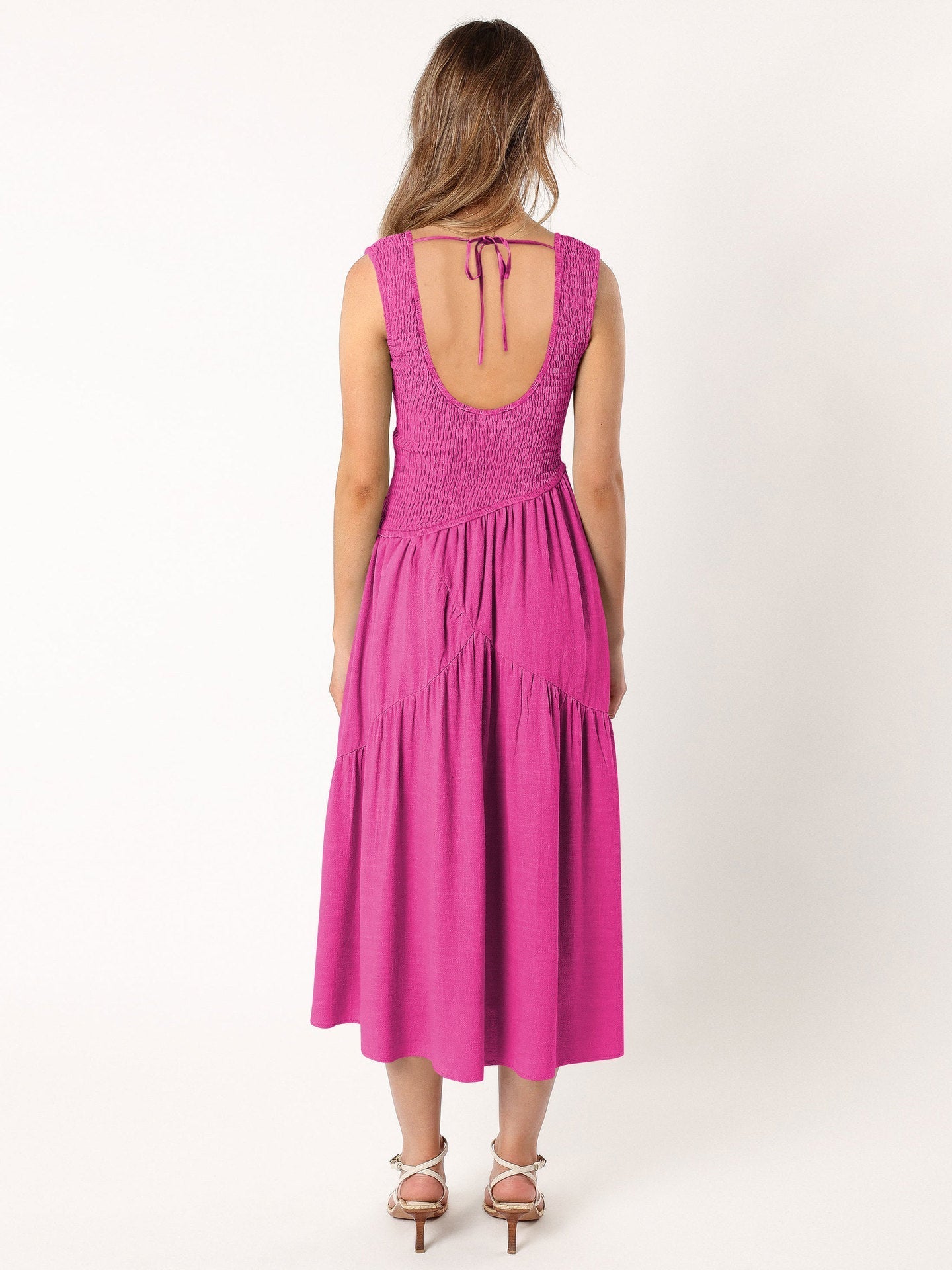 French Dress High Grade Elegant Women Spring Summer Sexy Backless U Neck Sleeveless Dress Bella Mia
