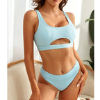Swimsuit Women Bikini Solid Color Rib Fabric Bikini Swimsuit Bella Mia