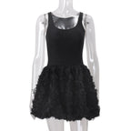 Women Clothing Fall Sexy U Collar Plush Slim Fit Patchwork Solid Color Sling Dress Bella Mia