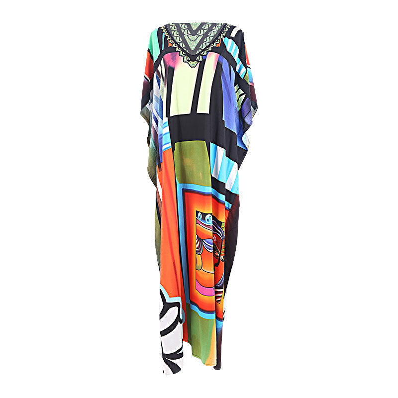 New Positioning Printing Beach Cover-up Sexy Cardigan Dress Beach Cover Up Bella Mia