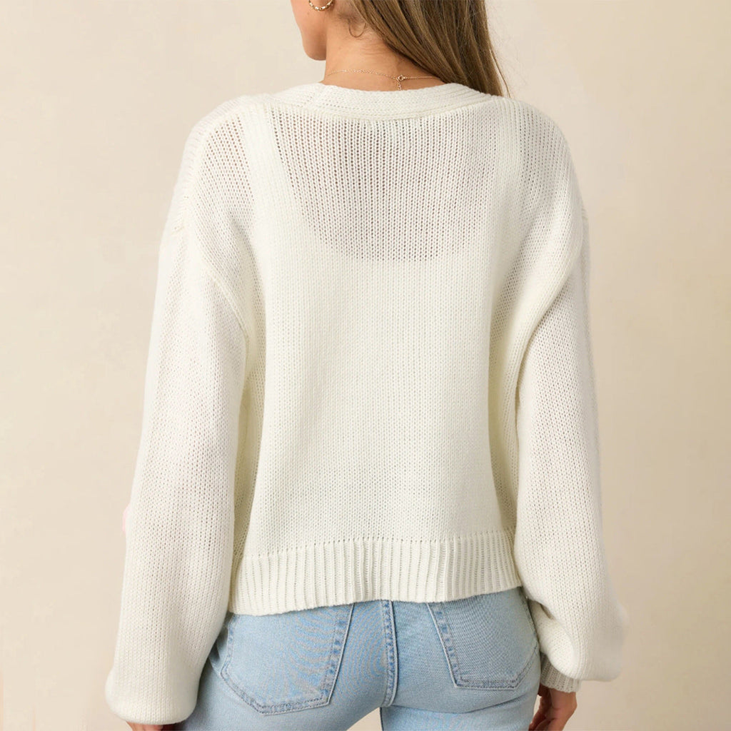 3D Strawberry Pattern Women Elegant Sweater Cardigan Autumn Winter Button Long Sleeve Sweater Bella Mia