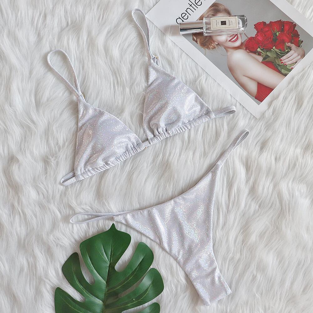 Bikini New Swimsuit Sexy Laser Shiny Crystal Diamond Swimsuit Bella Mia