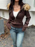 Casual Plush Long Sleeve Sweater Coat Sweaters Women Clothing Autumn Winter Bella Mia