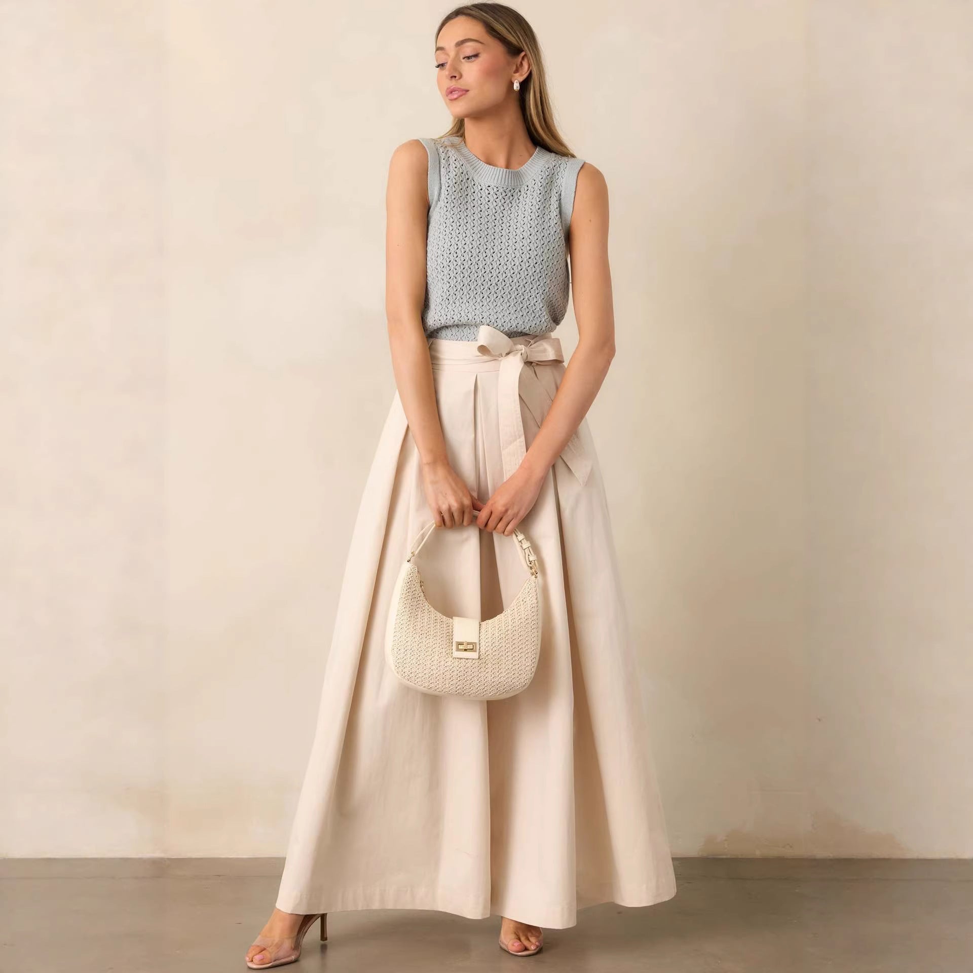 Women Spring Autumn Apricot Straight Leg Pants Bella Mia