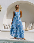 Summer Bohemian Vacation Beach Dress Loose Strap Dress Bella Mia