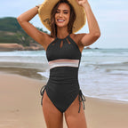 Solid Color Stitching One Piece Swimsuit Accessories Belt One Piece Swimsuit Bella Mia